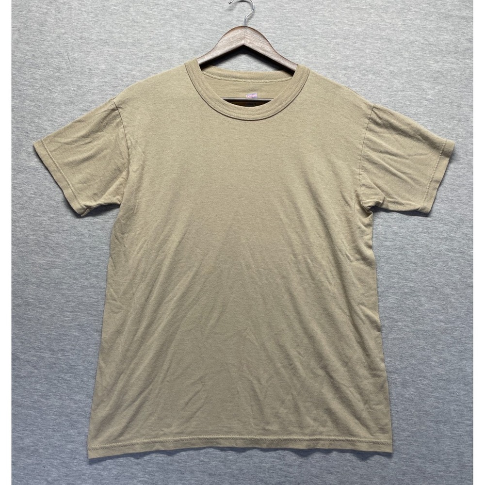 Soffe T Shirt Mens Medium Beige Cotton Short Sleeve Crew Neck Everyday Wear